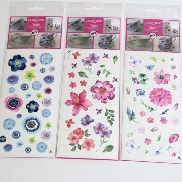 Decorprint Peelable Water Slide Craft Decals Lot DIY - Picture 2 of 12